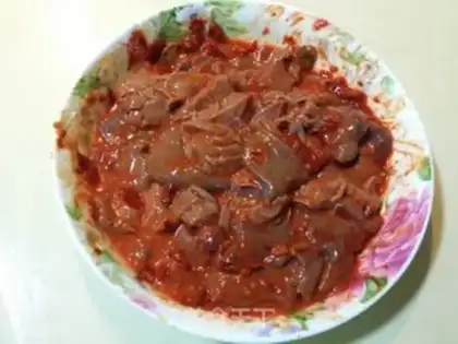 Make The liver and the waist are fried step 2