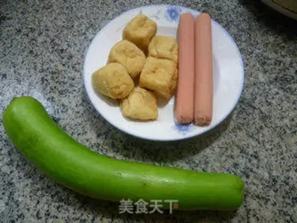Make Ham oil, bean curd, and the night blooms step 0