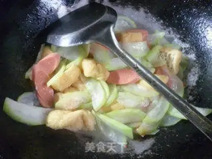 Make Ham oil, bean curd, and the night blooms step 8