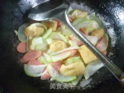 Make Ham oil, bean curd, and the night blooms step 11