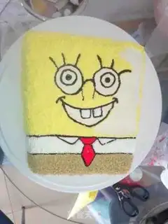 Make SpongeBob birthday cake step 13