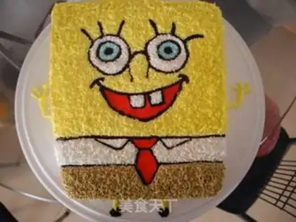 Make SpongeBob birthday cake step 14