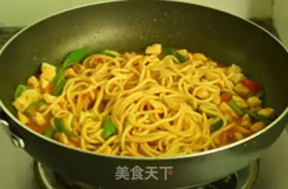 Make Cheese and chicken noodles step 7