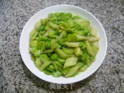 Make Celery fried beans step 10