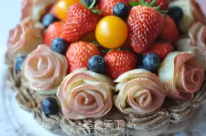 Make Rose basket cake step 37