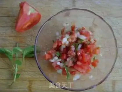 Make Tomato vanilla bread tower step 1