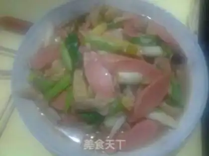 Make Garlic ham and mushrooms step 11