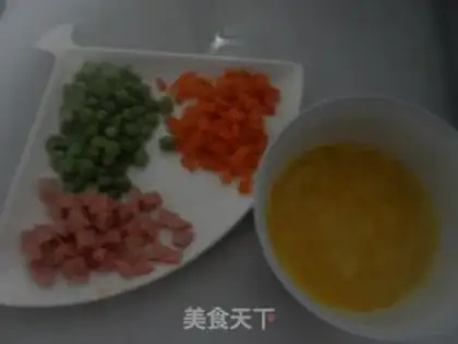 Make Egg rice cake step 1