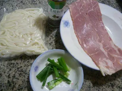 Make Black pepper bacon, noodle step 0