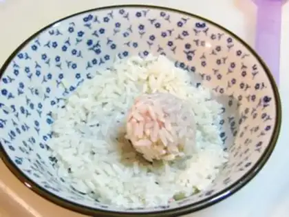 Make Crystal rice meatballs step 6