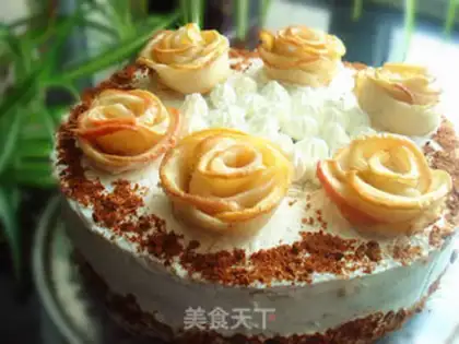 Make Apple Rose birthday cake step 7