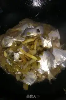 Make Snow veggies to fry the fish step 7