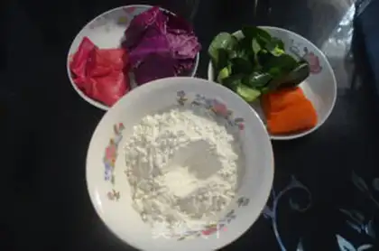 Make Five-coloured flowers step 0