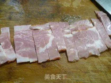 Make Green peppers, hot bacon step 4