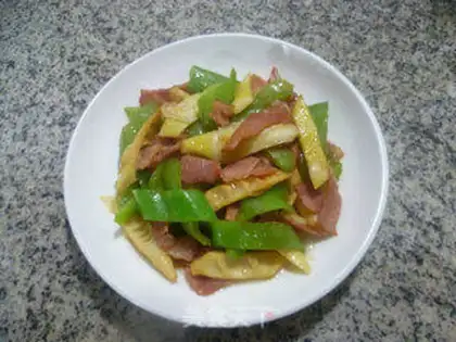 Make Green peppers, hot bacon step 11