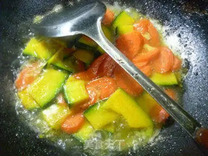 Make Carrot fried Japanese pumpkins step 5