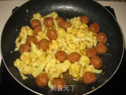 Make Curry meatballs and cherries step 8