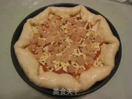 Make Shrimp-cheese heart pizza step 9