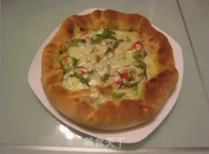 Make Shrimp-cheese heart pizza step 11