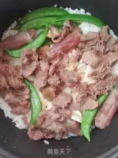 Make Mushroom vegetable beef rice step 1