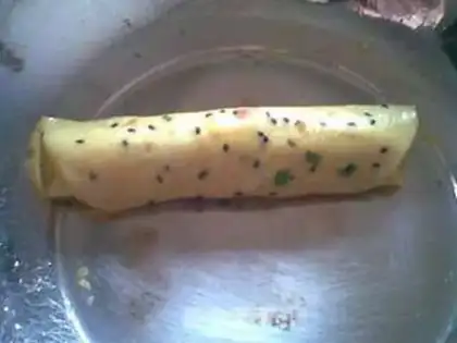 Make Ham sausage burrito step 6
