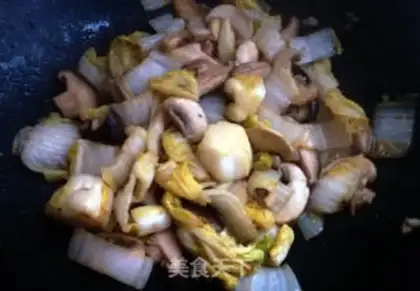 Make Chicken mushrooms and cabbage step 7