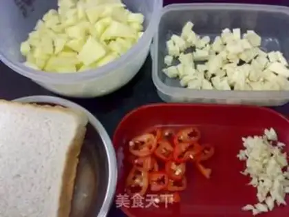 Make Cheese curry potato pudding step 0