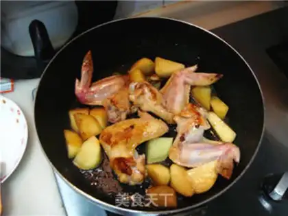 Make Beer chickens burn potatoes with wings step 5