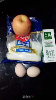 Make Apple milk steamed eggs step 0