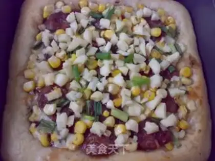 Make Sichuan sausage pizza step 11