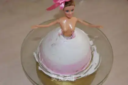 Make Barbie doll cake step 4