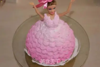 Make Barbie doll cake step 12