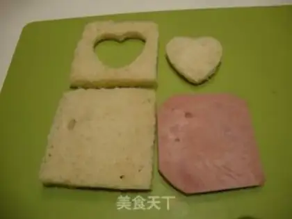 Make A heart sandwich step 2