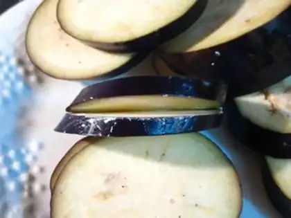 Make Cheese and eggplant step 1