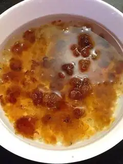 Make Peach glue, silver cranberry soup step 1