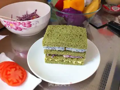 Make A multi-coloured dragon fruit sandwich step 10