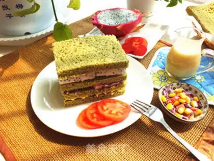 Make A multi-coloured dragon fruit sandwich step 11