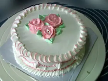 Make A flower cake step 16