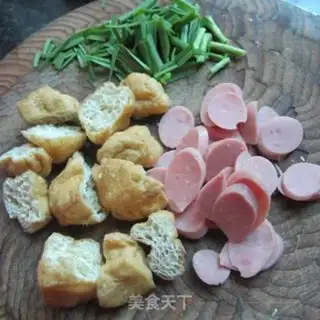 Make Tofu fried ham step 1