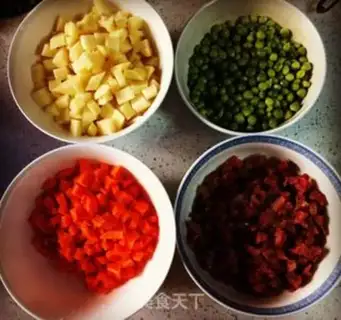 Make Peas rice step 1