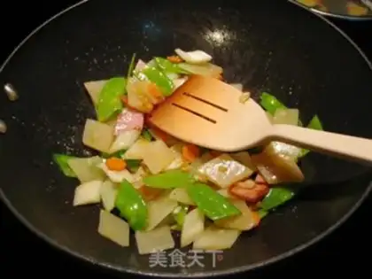 Make Ham, cassava, fried step 7