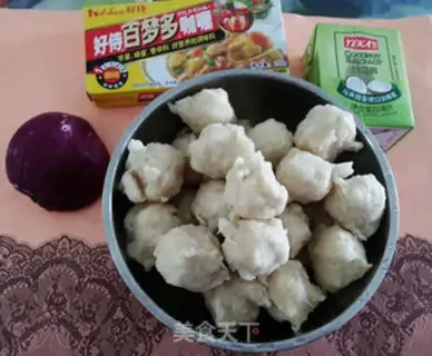 Make Curry fishballs step 0