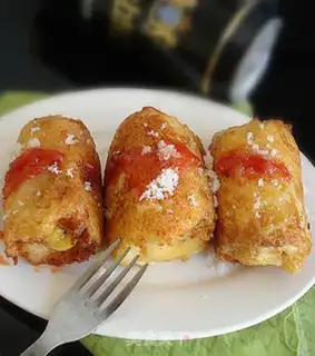 Make Toast banana rolls step 9