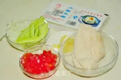 Make Taspic mustard seed chicken tofu step 0