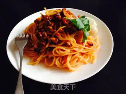Make Spaghetti with mushroom sauce step 10