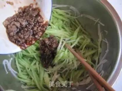 Make cucumber with a golden pin mushroom step 9
