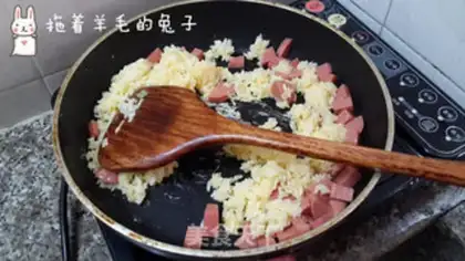 Make Salmon ham and rice step 6