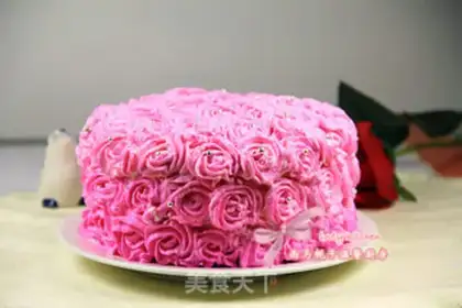 Make Rose cream cake step 16