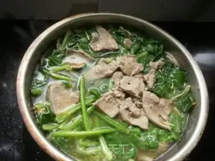 Make Spinach liver soup step 4