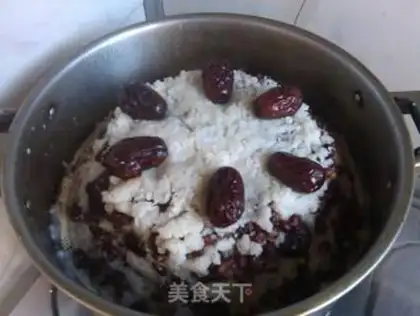 Make Red bean date rice cake step 9